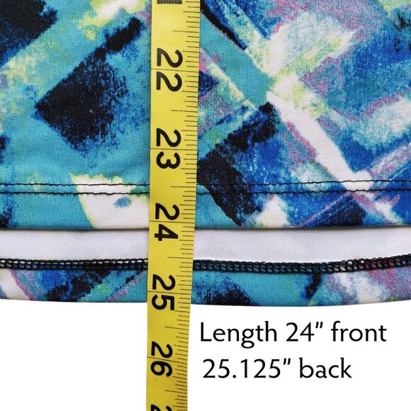 90 Degree by Reflex Racerback Athletic Longline Tank Top Multi Print Size M - Picture 10 of 13